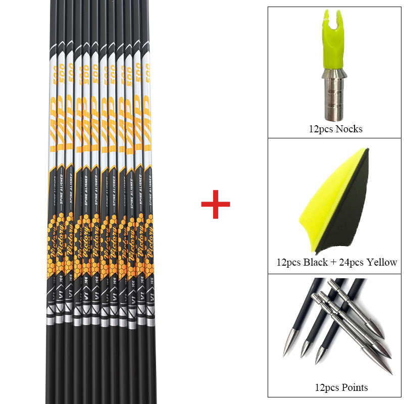 Arrow Carbon Shaft - 12 Uds DIY Tiro con Arco