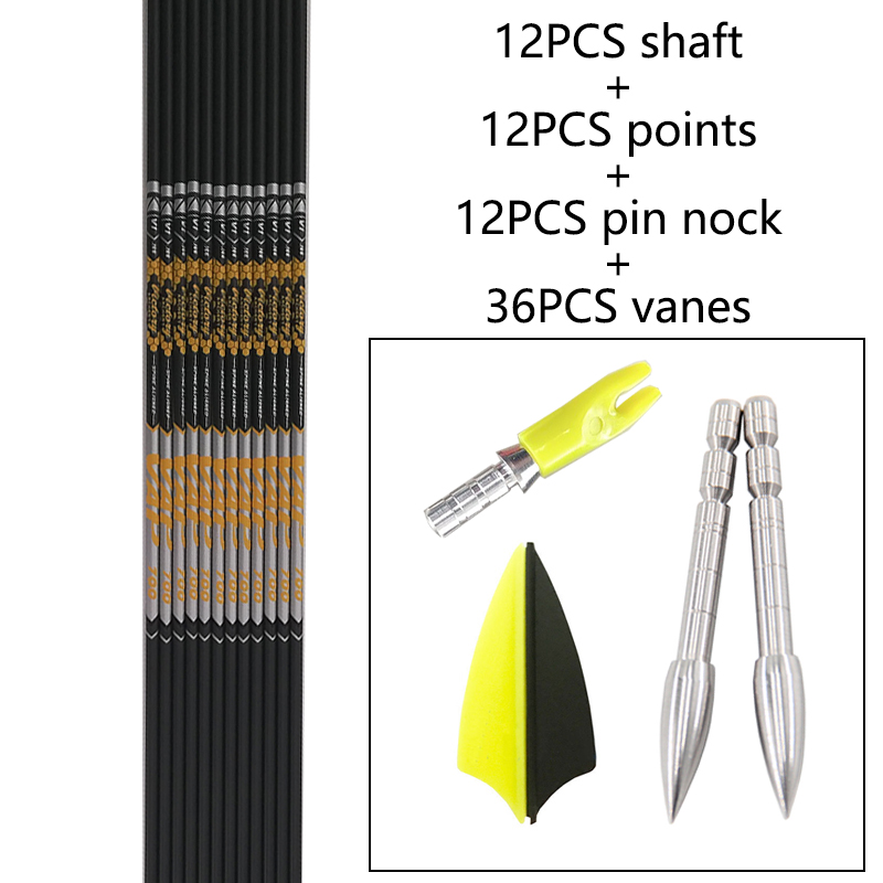 12 Uds DIY Tiro con Arco ID 4, - Arrow Carbon Shaft reseña y precio