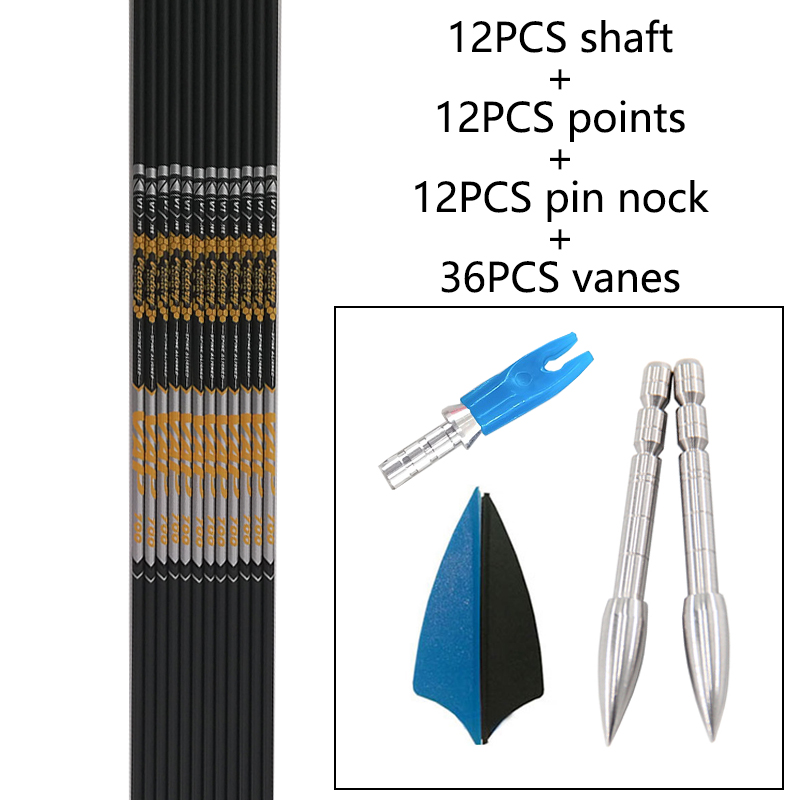 12 Uds DIY Tiro con Arco ID 4, - Arrow Carbon Shaft reseña y precio