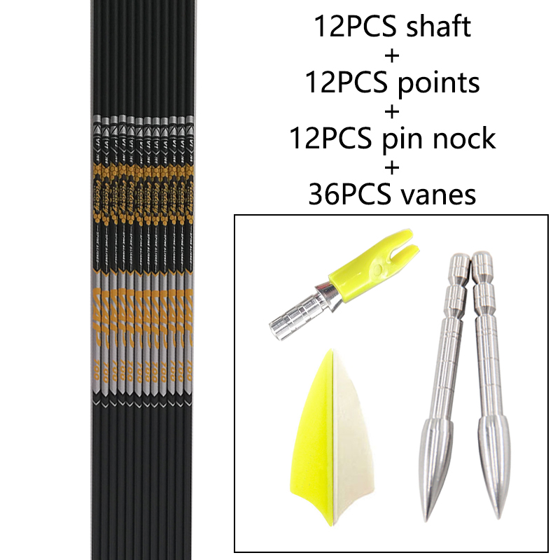 12 Uds DIY Tiro con Arco ID 4, - Arrow Carbon Shaft reseña y precio